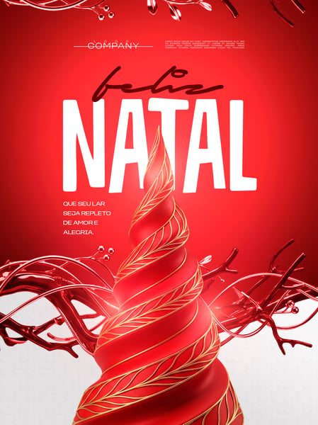 FELIZ NATAL VERMELHO SOCIAL MEDIA FLYER PSD EDITÁVEL