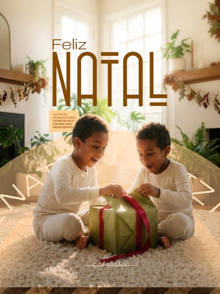 CARTÃO DE FELIZ NATAL CRIANÇAS PRESENTE SOCIAL MEDIA FLYER PSD EDITÁVEL