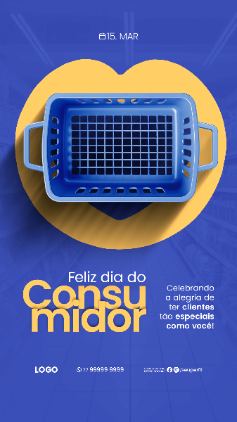 15 DE MARÇO - DIA DO CONSUMIDOR SOCIAL MEDIA AZUL