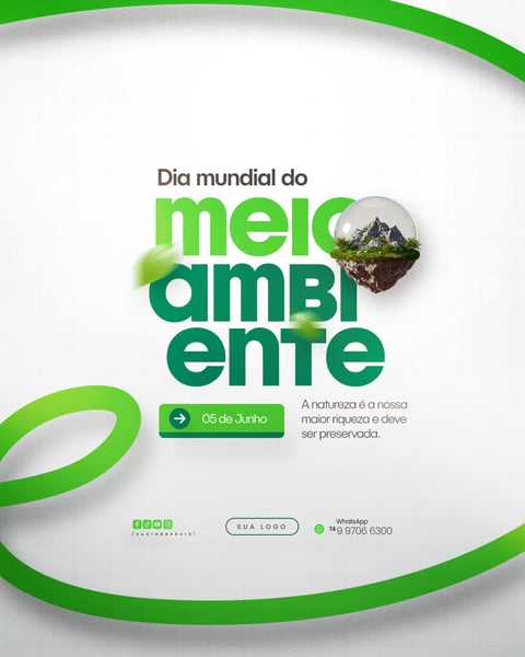 05 DE JUNHO - DIA MUNDIAL DO MEIO AMBIENTE SOCIAL MEDIA PSD EDITÁVEL