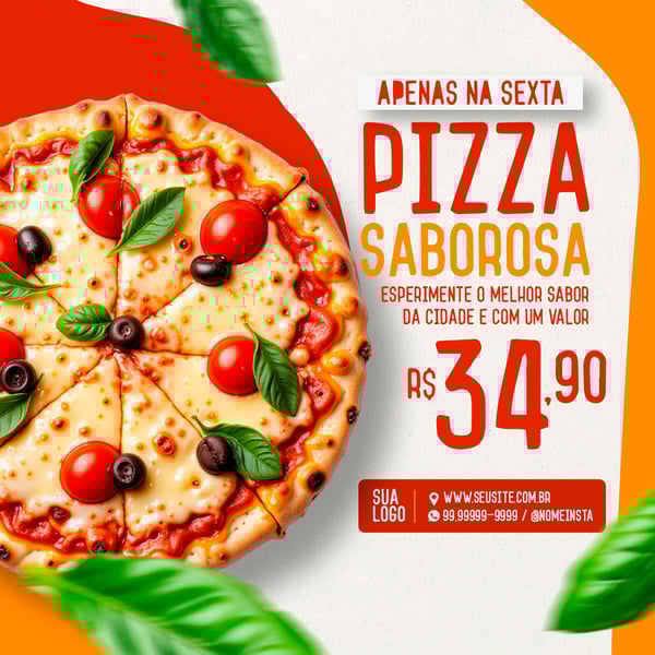 FEED PIZZA SABOROSA PIZZARIA SOCIAL MEDIA PSD EDITÁVEL