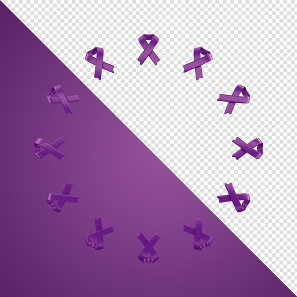 ELEMENTO 3D FEVEREIRO ROXO LAÇO PNG