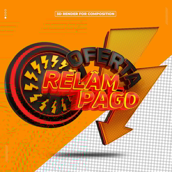 SELO 3D OFERTA RELÂMPAGO PARA COMPOSIÇÃO