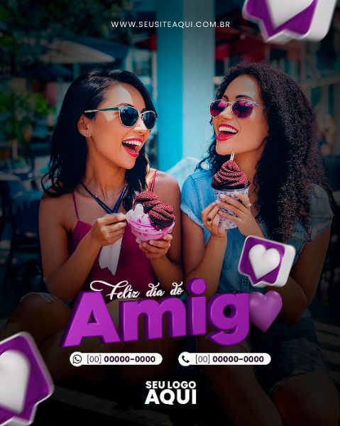 FEED VERTICAL - DIA DO AMIGO | SOCIAL MEDIA | PSD EDITÁVEL