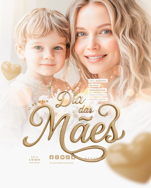 DIA DAS MÃES PARABÉNS PELO SEU DIA SOCIAL MEDIA FEED EDITÁVEL