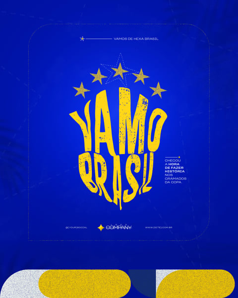 Copa do Mundo Futebol Rumo ao Hexa Brasil PSD Editável 1