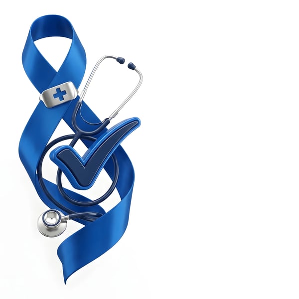 BLUE RIBBON STETHOSCOPE CHECKMARK MEDICAL SYMBOL