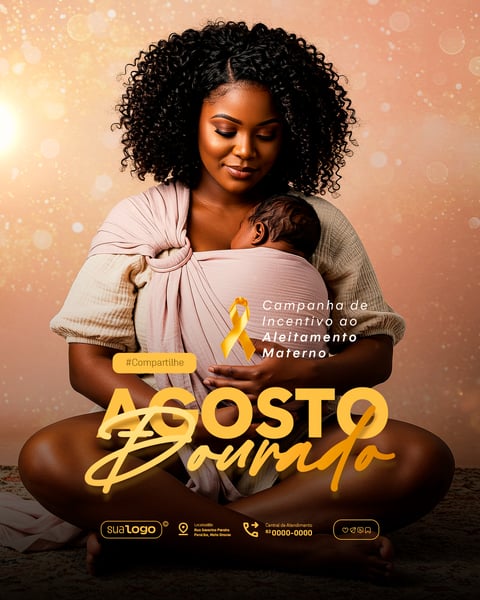 AGOSTO DOURADO CAMPANHA DE INCENTIVO A AMAMENTAÇÃO SOCIAL MEDIA PSD EDITÁVEL 11