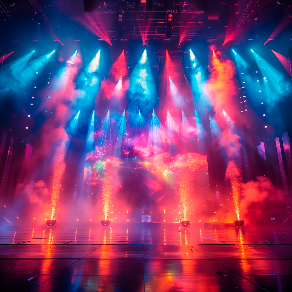 PALCO DE SHOWS E EVENTOS, COM LUZES E FUMAÇA | IMAGEM