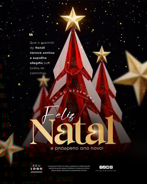 FELIZ NATAL 25 DE DEZEMBRO SOCIAL MEDIA PSD EDITÁVEL 12