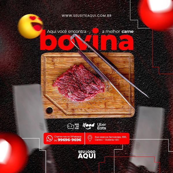 FEED QUADRADO - AÇOUGUE | CARNE | CHURRASCO | SOCIAL MEDIA | PSD EDITÁVEL