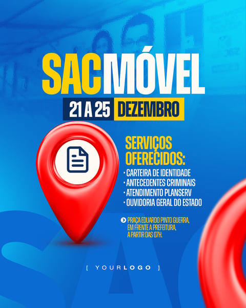 SAC MÓVEL 21 A 25 DE DEZEMBRO SOCIAL MEDIA PSD EDITÁVEL