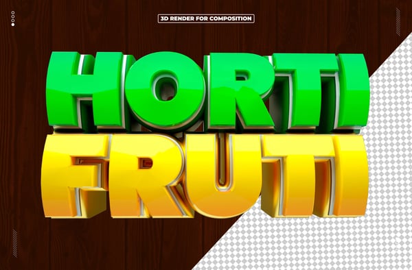 SELO 3D HORTIFRUTI PARA COMPOSIÇÃO
