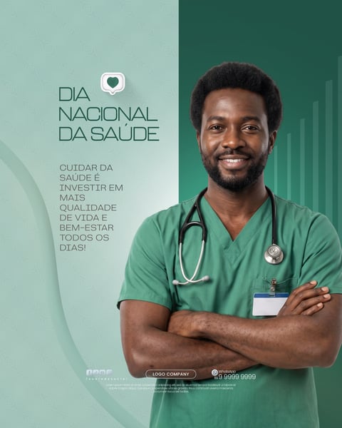 DIA NACIONAL DA SAÚDE CAMPANHA PREVENÇÃO SOCIAL MEDIA PSD EDITÁVEL 2