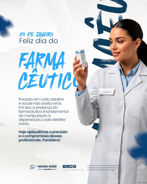 DIA DO FARMACÊUTICO 20 DE JANEIRO SOCIAL MEDIA PSD EDITÁVEL 5