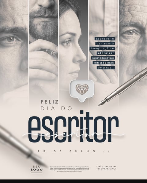 DIA DO ESCRITOR 25 DE JULHO SOCIAL MEDIA PSD EDITÁVEL 5
