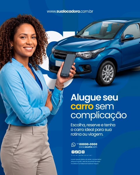 LOCADORA DE VEÍCULOS SOCIAL MEDIA PSD EDITÁVEL 3