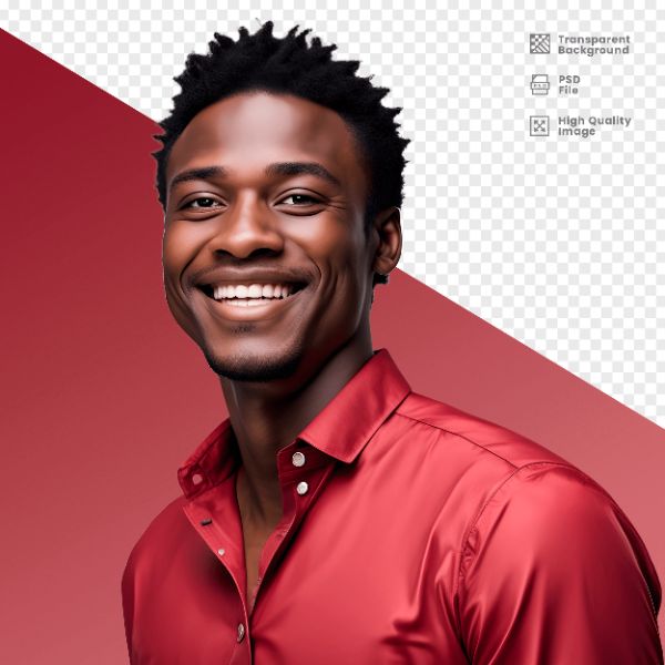 HOMEM COM CAMISA VERMELHA