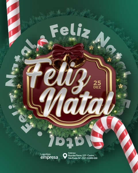 Feliz Natal 25 de Dezembro Social Media PSD Editável