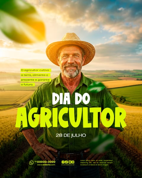 DIA DO AGRICULTOR 28 DE JULHO SOCIAL MEDIA PSD EDITÁVEL 1