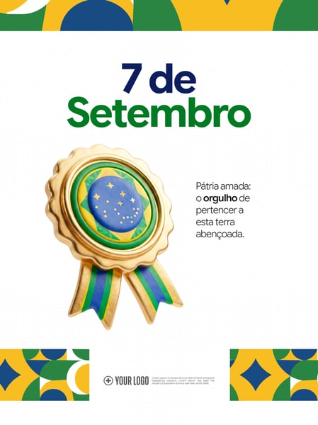 7 de Setembro INDEPENDÊNCIA DO BRASIL SOCIAL MEDIA FLYER PSD EDITÁVEL