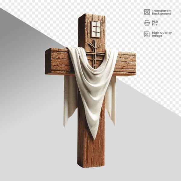 CRUZ DE MADEIRA - ELEMENTO 3D PARA COMPOSIÇÃO