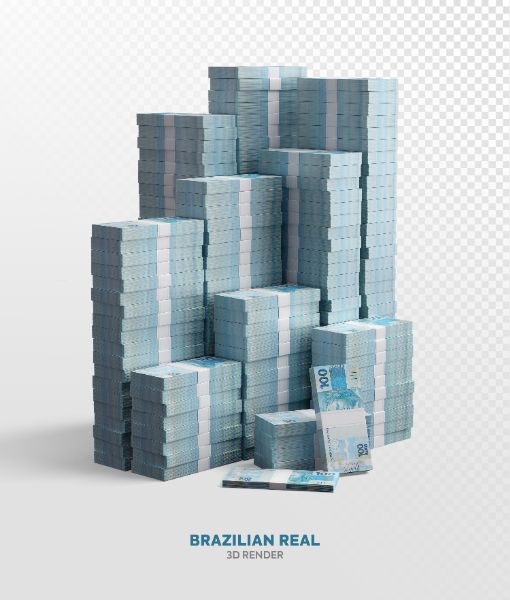 NOTAS DE 100 REAIS ELEMENTO 3D REALISTA