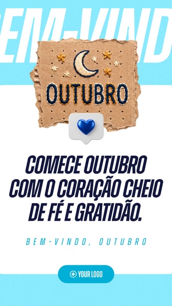OUTUBRO MENSAGEM FÉ GRATIDÃO SOCIAL MEDIA FLYER PSD EDITÁVEL STORY