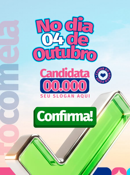 VOTO CANDIDATA MULHER 04 OUTUBRO SOCIAL MEDIA FLYER PSD EDITÁVEL