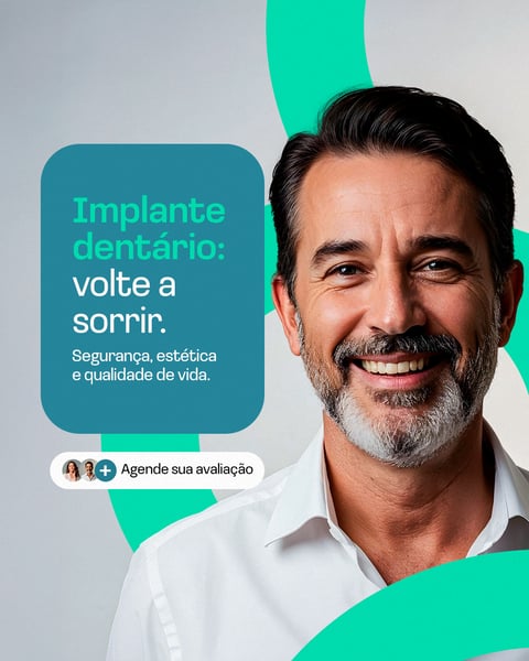 IMPLANTE DENTÁRIO ODONTOLOGIA SOCIAL MEDIA PSD EDITÁVEL