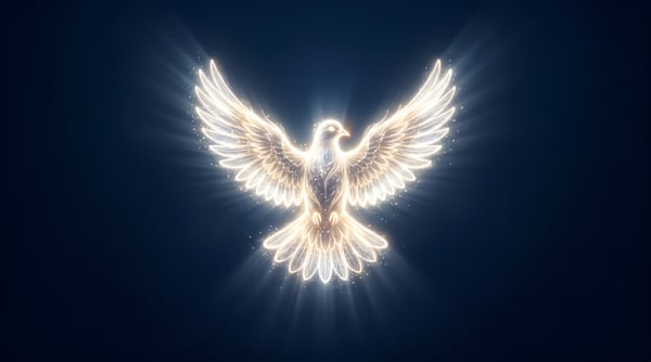 POMBA DA PAZ BRILHANTE ESPÍRITO SANTO SÍMBOLO RELIGIOSO LUZ DIVINA PUREZA ESPERANÇA 01