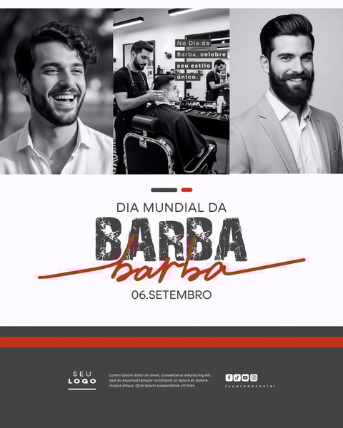 DIA MUNDIAL DA BARBA 6 DE SETEMBRO SOCIAL MEDIA PSD EDITÁVEL 2