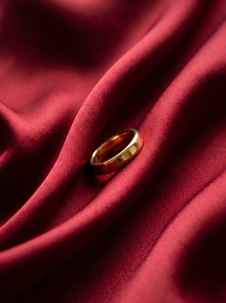 ALIANÇAS DE CASAMENTO EM CIMA DE UM TECIDO VERMELHO 02