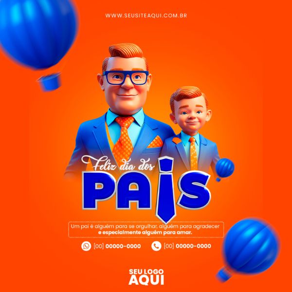 FEED QUADRADO - FELIZ DIA DOS PAIS | SOCIAL MEDIA | PSD EDITÁVEL
