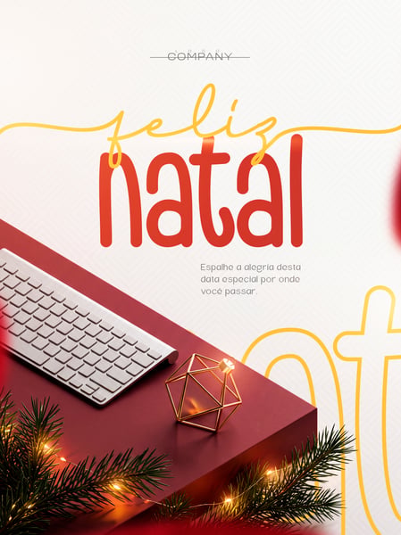 FELIZ NATAL TECLADO GEOMÉTRICO SOCIAL MEDIA FLYER PSD EDITÁVEL