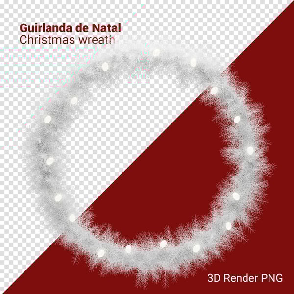 LHP GUIRLANDA DE NATAL 3D RENDER PNG PARA COMPOSIÇÃO (32)