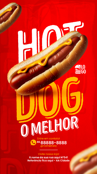 STORIES O MELHOR HOT DOG SOCIAL MEDIA LANCHONETE PSD EDITÁVEL
