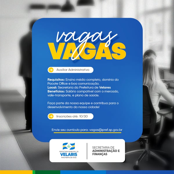PREFEITURA VAGAS AVISO INFORME COMUNICADO SOCIAL MEDIA PSD EDITÁVEL