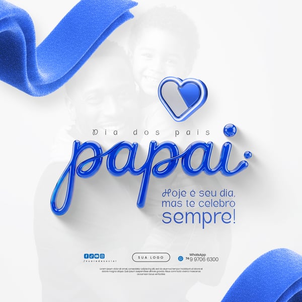 DIA DOS PAIS AGOSTO PAI  FLYER SOCIAL MEDIA PSD EDITÁVEL 2