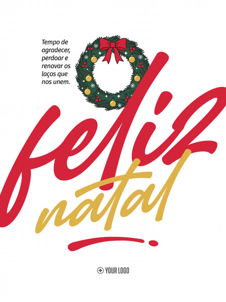 FELIZ NATAL COM GUIRLANDA E FRASE SOCIAL MEDIA FLYER PSD EDITÁVEL