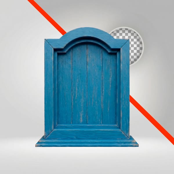 JANELA DE MADEIRA AZUL 3D DECORAÇÃO SÃO JOÃO 02