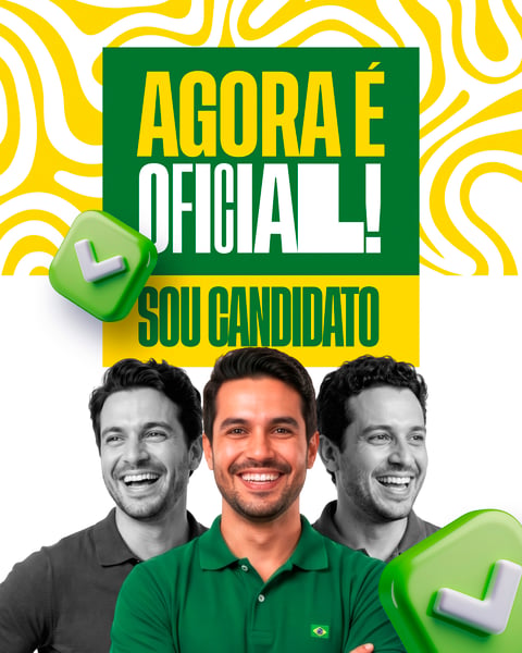 Agora é oficial sou candidato Político Social Media PSD Editável