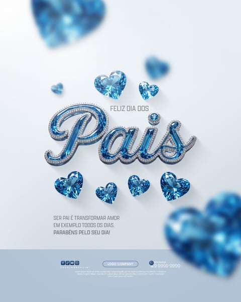 FELIZ DIA DOS PAIS BANNER COMEMORATIVO FAMÍLIA SOCIAL MEDIA PSD EDITÁVEL 1