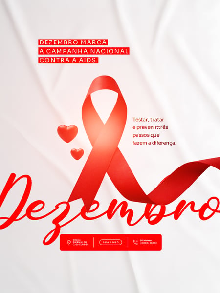 FLYER PARA DEZEMBRO VERMELHO MÊS DA LUTA CONTRA AIDS PSD EDITÁVEL 8