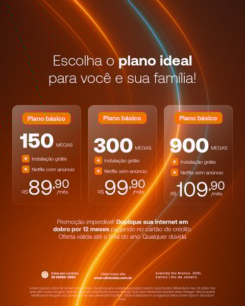 ESCOLHA O PLANO IDEAL PARA VOCÊ E SUA FAMÍLIA SOCIAL MEDIA PSD EDITÁVEL