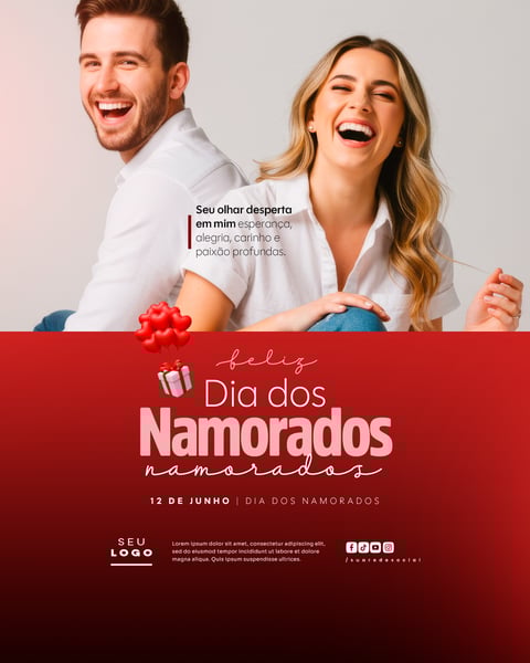 DIA DOS NAMORADOS 12 DE JUNHO SOCIAL MEDIA FEED EDITÁVEL