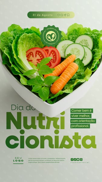 DIA DO NUTRICIONISTA 31 DE AGOSTO SOCIAL MEDIA PSD EDITÁVEL STORY 8