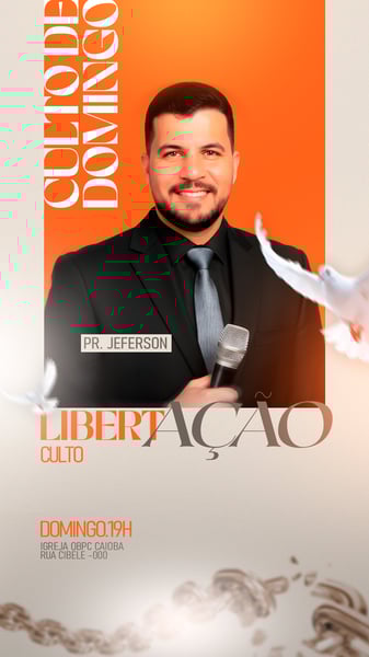 FLYER GOSPEL CULTO DE LIBERTAÇÃO PSD STORY 1