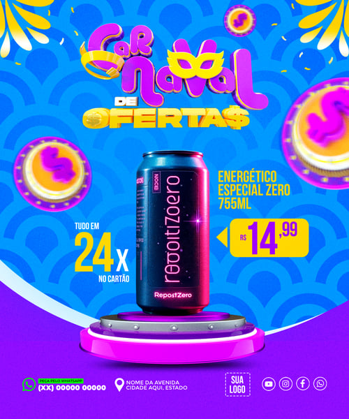ENCARTE CARNAVAL DE OFERTAS  REDES SOCIAIS EDITÁVEL