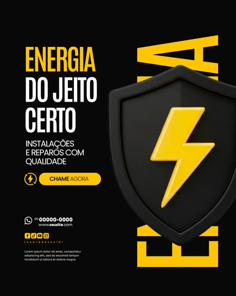 Social Media eletricista PSD Editável 3